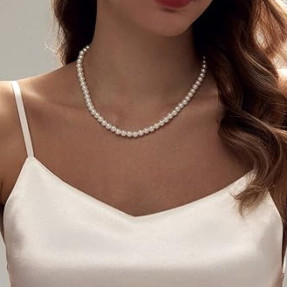 Neiman Marcus 6MM Wedding Round Imitation Pearl Necklace - Picture 3 of 6